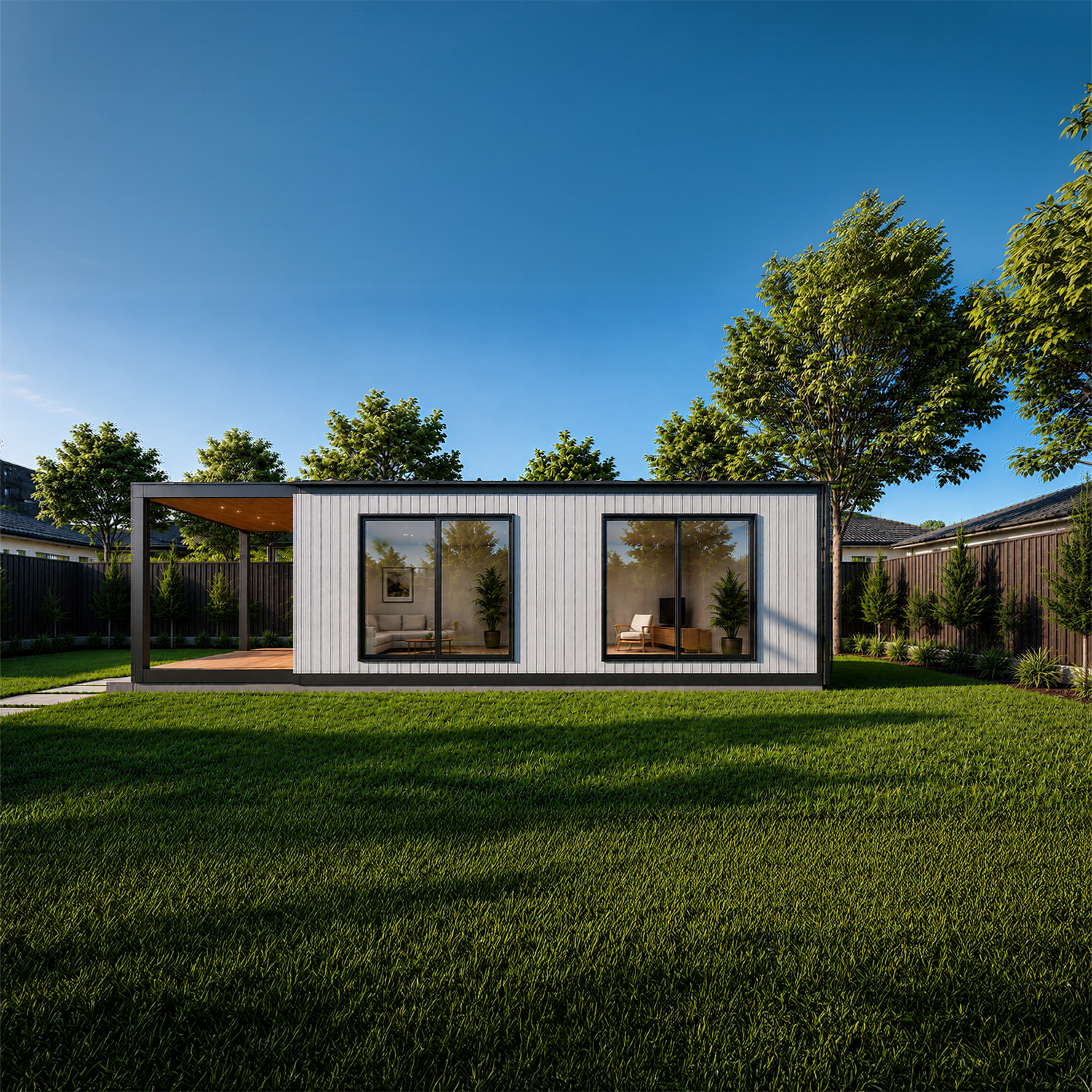 1 bedroom granny flat living and kitchen interior