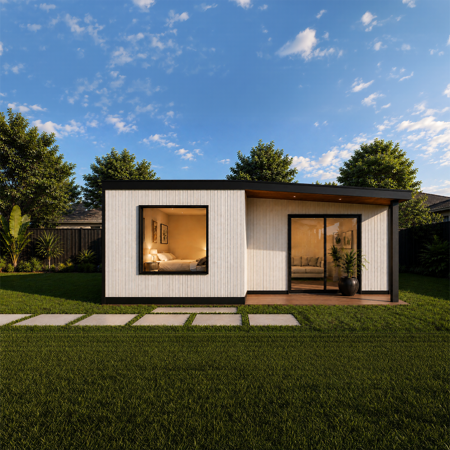 2 bedroom granny flat living and kitchen interior