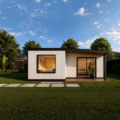 2 bedroom granny flat living and kitchen interior