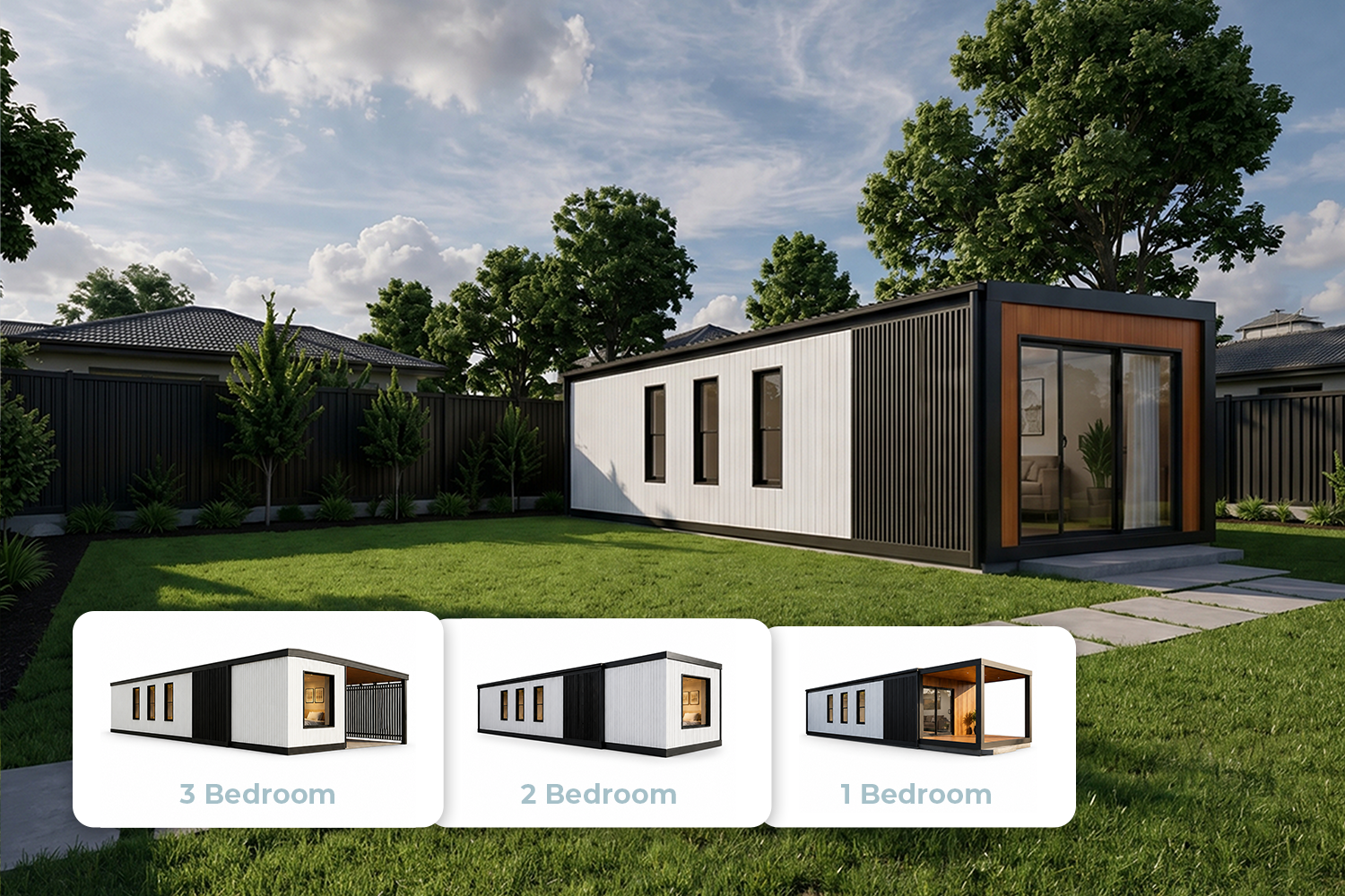 M Plus granny flat exterior in a Melbourne backyard