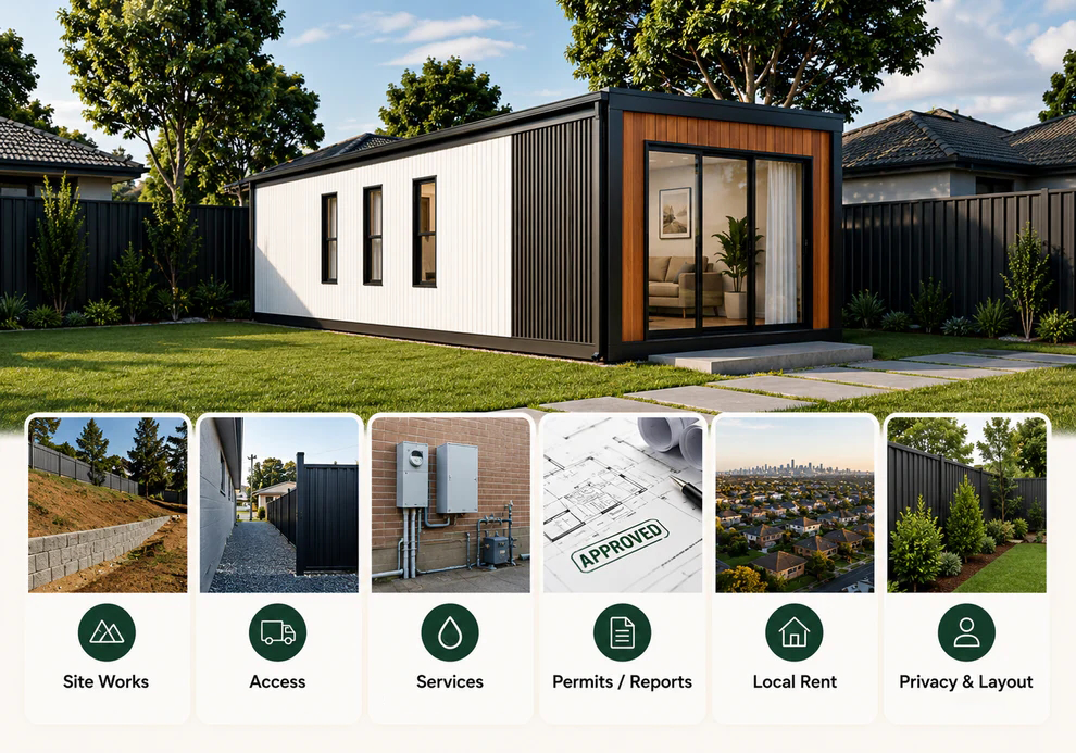Backyard site factors that can affect a granny flat ROI estimate