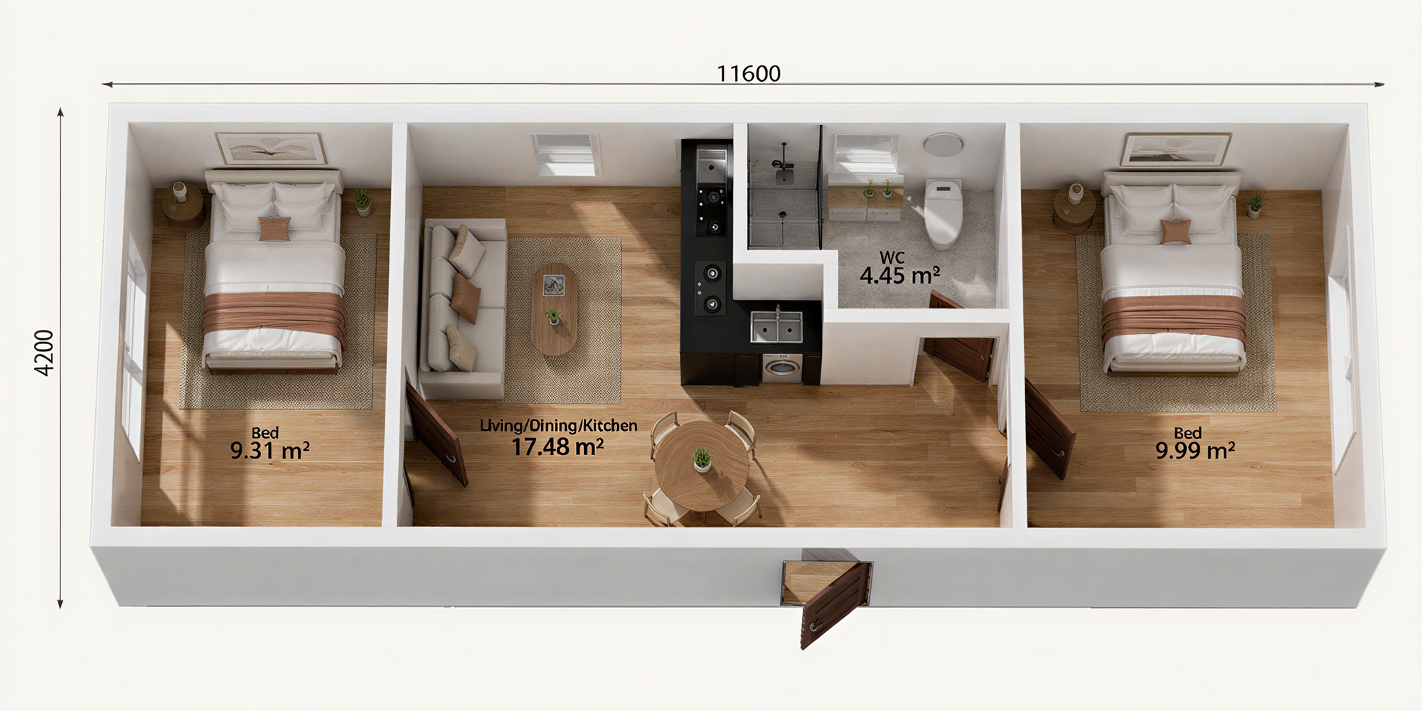 2 bedroom granny flat floor plan Victoria
