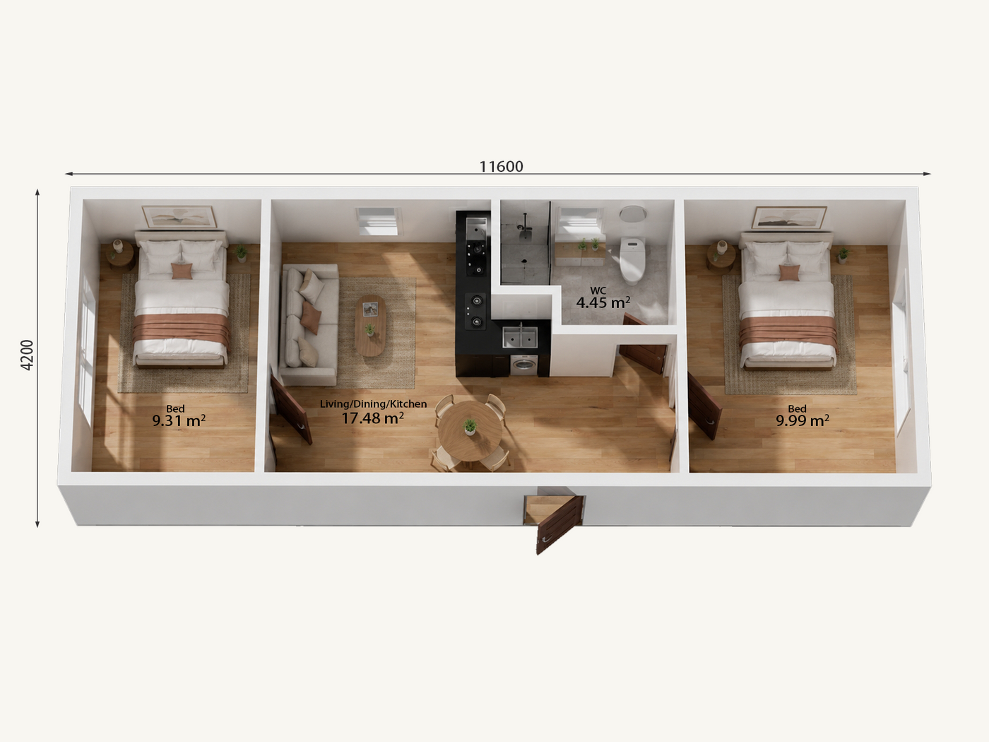 1 bedroom granny flat exterior for smaller backyards