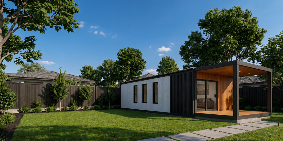 M Plus granny flat floor plan or exterior