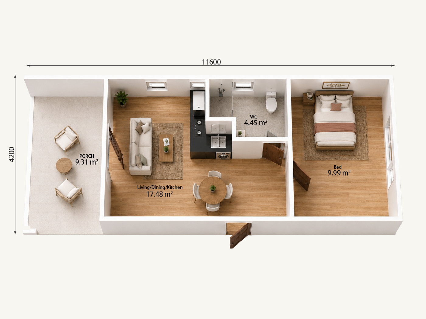 1 bedroom granny flat exterior for smaller backyards