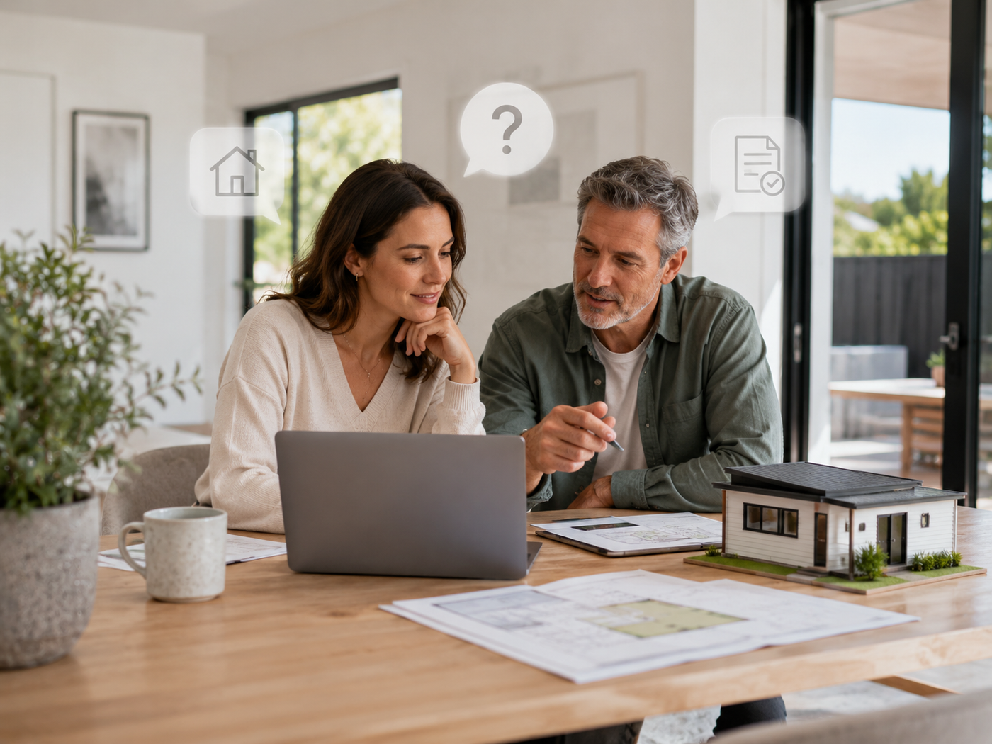 Plans calculator and backyard site details for a granny flat land check