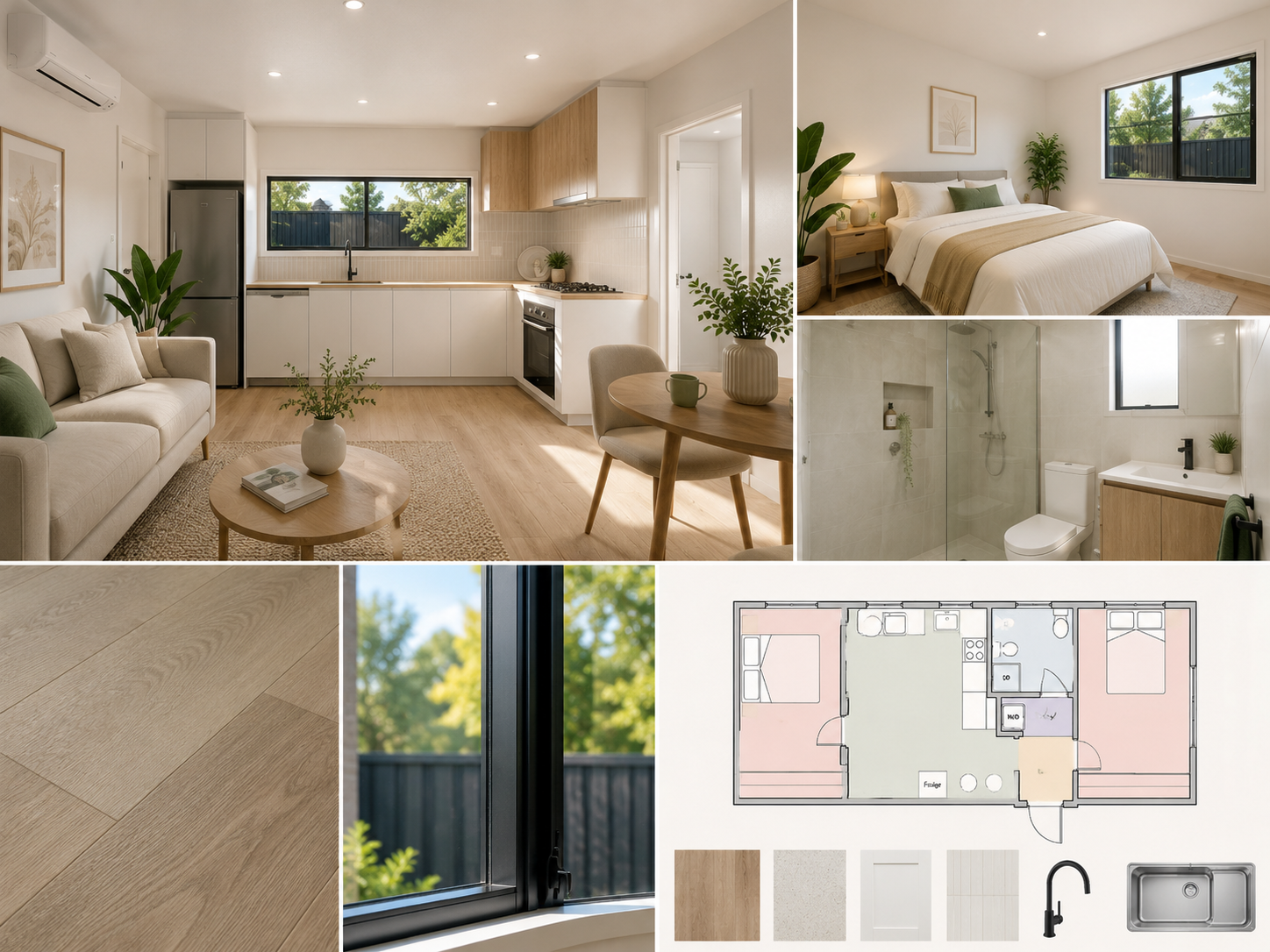 Base package inclusions for an M Plus granny flat design