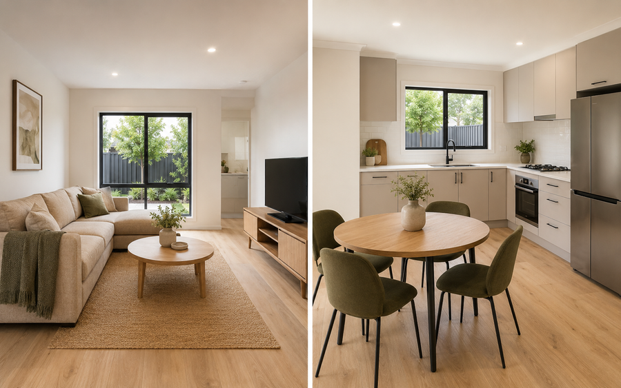Living and kitchen