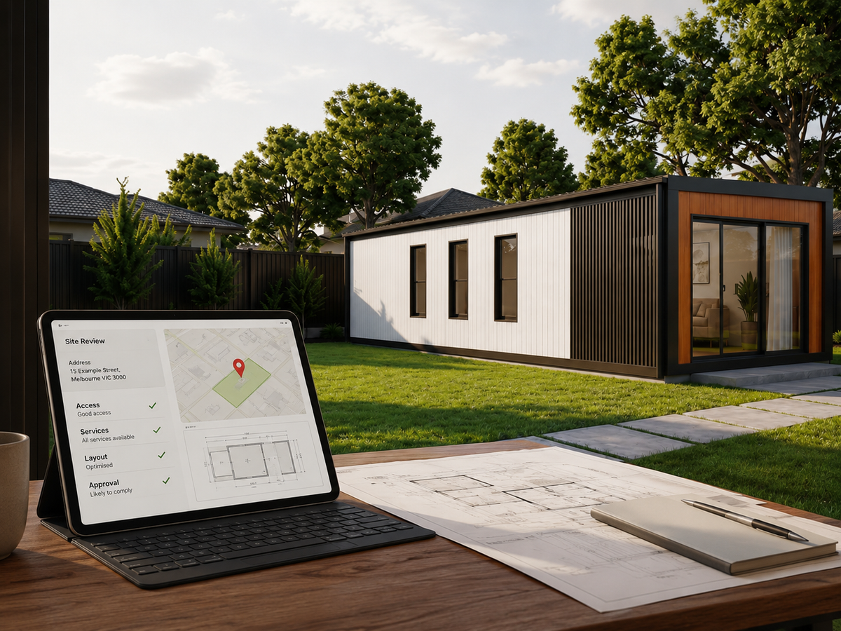 Site review for a granny flat ROI estimate in Victoria