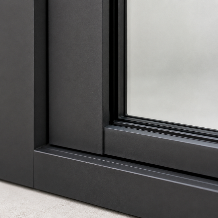 Sliding door finish option for a granny flat exterior